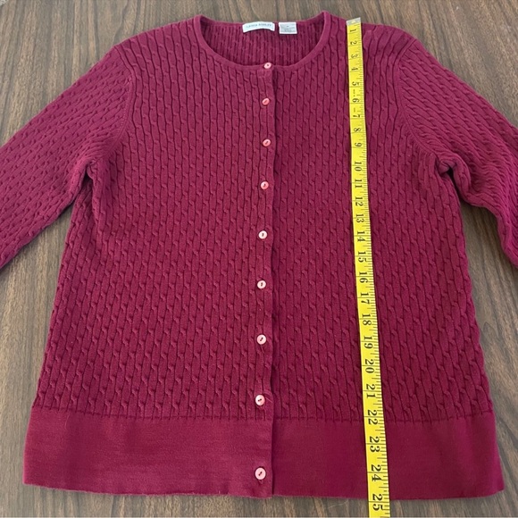 Laura Ashley Sweater Set Twin Medium Cardigan Cable Knit Small Shell 100% Cotton - Picture 6 of 11